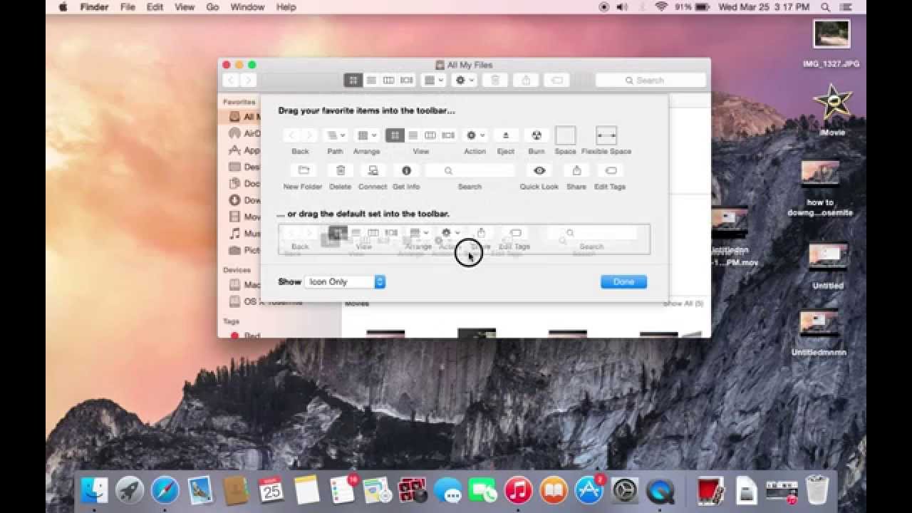 change toolbar safari