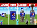 PEPSI CAN BASE HOUSE BUILD CHALLENGE - Minecraft Battle: NOOB vs PRO vs HACKER vs GOD / Animation