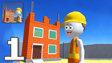 Pro Builder 3D - Gameplay Walkthrough Part 1 - Tutorial Build A Fancy House  (iOS, Android)