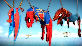 NEW Spider Man TRex vs Spider Man Tropeognathus vs Spider Man Mosasaurus Jurassic World Evolution 2