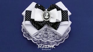 Брошь в школу Канзаши МК Brooch Kanzashi DIY Брошь в школу Канзаши МК Brooch Kanzashi DIY
