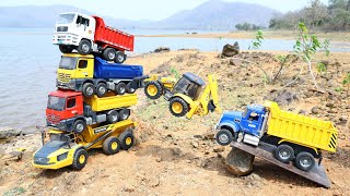 Accident- Truck Dumper Volvo Hyva Tipper Pulling Out Jcb 3Dx And Jcb Excavator ? Jcb Truck | Cs Toy