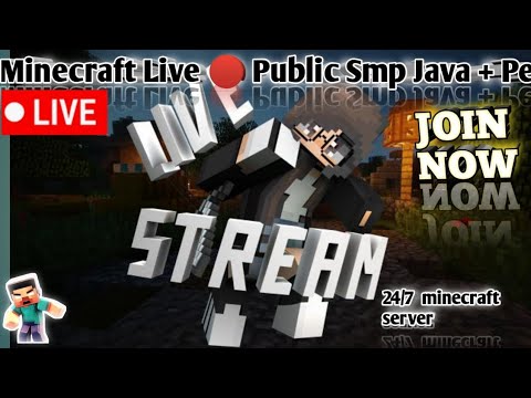 Minecraft Live 🔴 Public Smp Java + Pe| 24/7 minecraft server | # ...