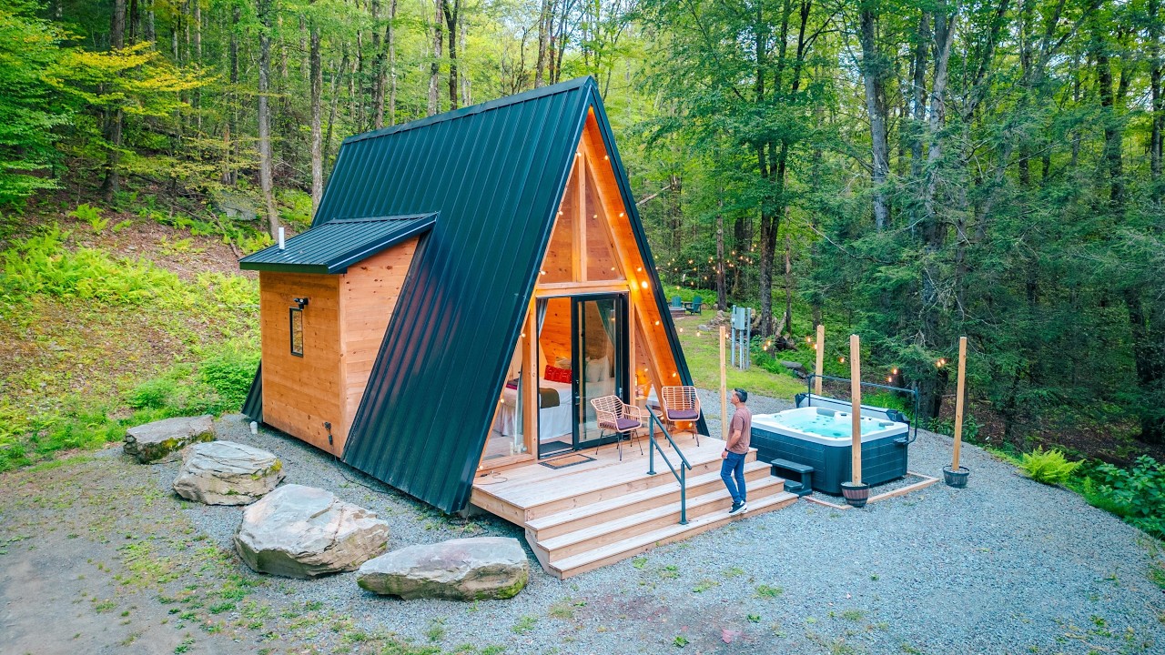Esta Mini Casa A-Frame de 400 Pies² Tiene Todo 🔥 | Tiny House Moderna + Ideas de Diseño y Planos