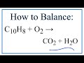 Balancing Combustion Reactions