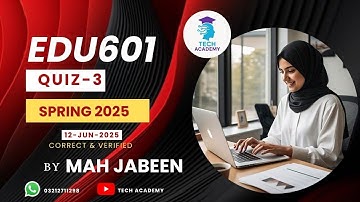 EDU601 QUIZ 3 Solution Spring 2025 |💯%Correct| Philosophy of Education| FINALTERM |VU| By Mah Jabeen