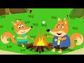 Fox Family Сartoon for kids outdoor adventures with giant slim - The Foxes movie for children #605