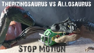 Jurassic World Dominion// Therizinosaurus vs Allosaurus - Stop Motion!