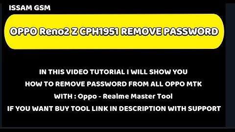 OPPO Reno2 Z CPH1951 MTK REMOVE PASSWORD FORMAT RESET With Oppo-Realme Master Tool