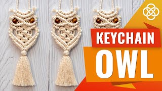 Macrame Owl Keychain Tutorial for Beginners| Macrame Keychain | Macrame Owl Tutorial