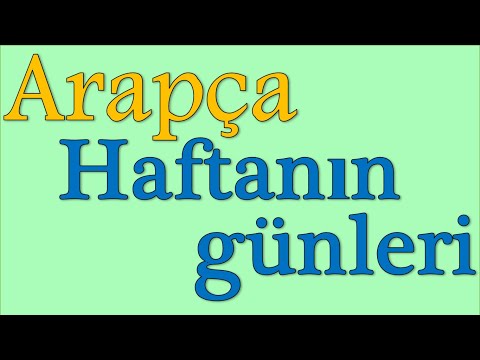 Arapça haftanın günleri