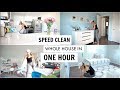 CLEAN MY WHOLE HOUSE IN ONE HOUR | POWER HOUR SPEED CLEANING