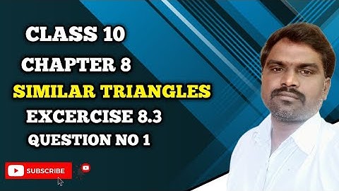 Similar Triangles class10th exercise 8.3 Q 1 @BALASIRMATHSCLASS