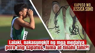 Lalaki, nakasungkit ng mga medalya pero ang sapatos, luma at tinahitahi?! | Kapuso Mo, Jessica Soho