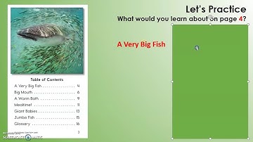 Non-fiction Text Features-Table of Content and Headings Lesson 2