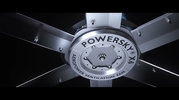 POWERSKY X6 quạt trần công nghiệp HVLS 6 cánh nhôm - sản xuất Đài Loan