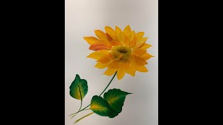 Sunflower painting l painted easy one stroke flower acrylic flower #shorts #AShortADay