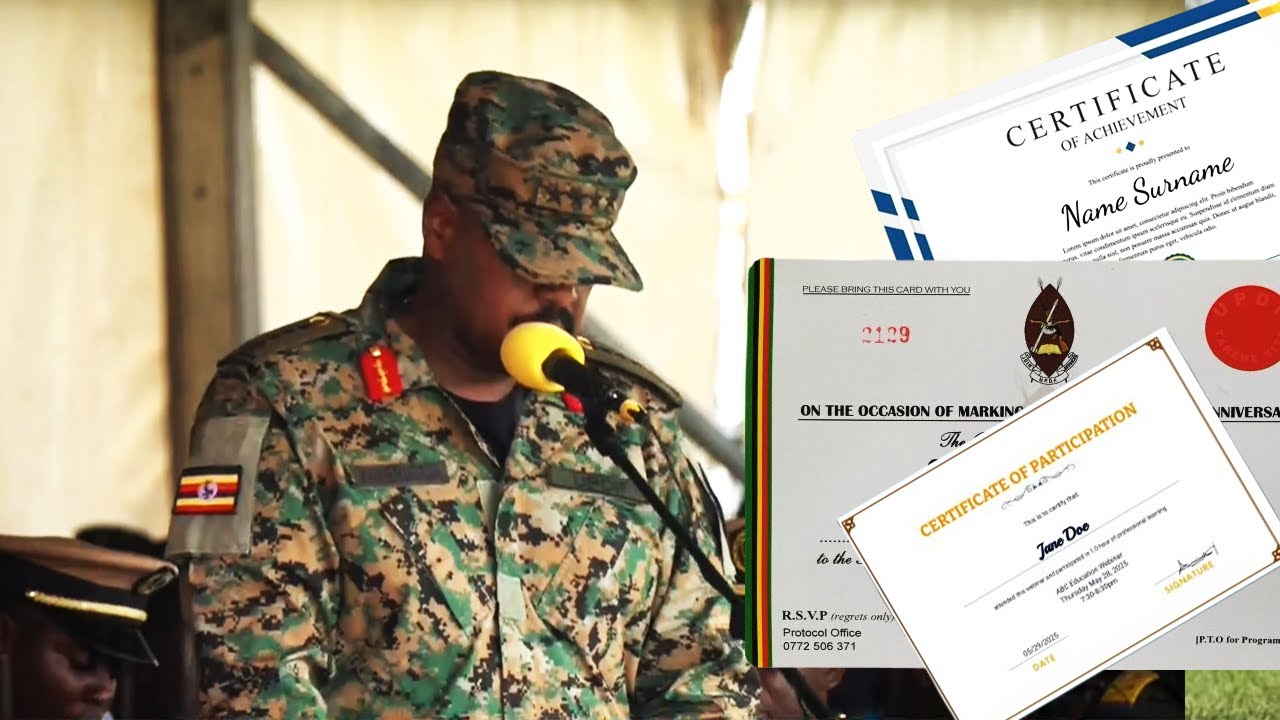 GEN. MUHOOZI INTRODUCES UPDF CERTIFICATES TO EMPOWER THE ARMY IN DIFFERERNT AREAS