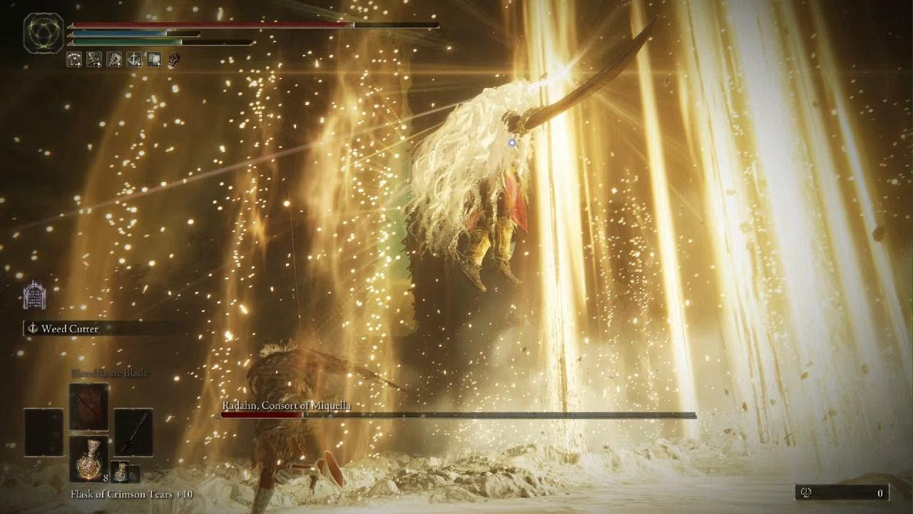 PROMISED CONSORT RADAHN boss fight crash out 4, ELDEN RING DLC - YouTube