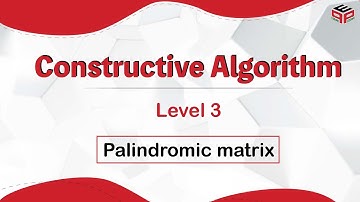 Palindromic matrix || Codeforces