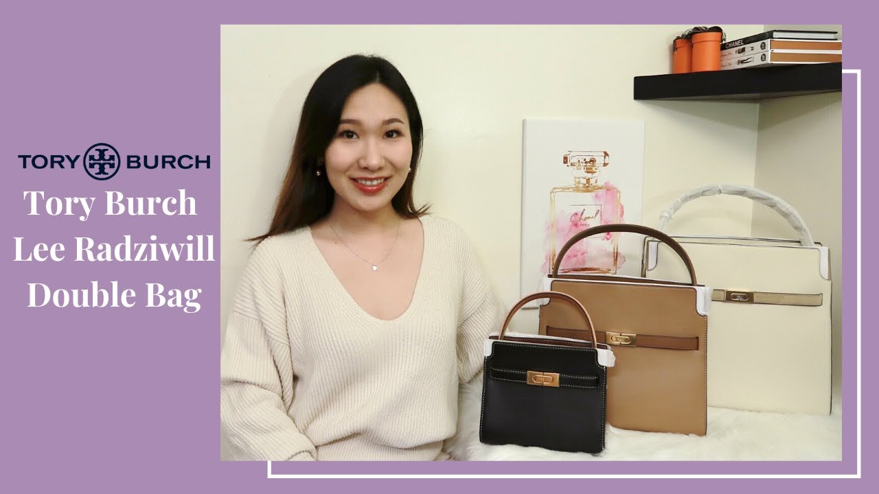 TORY BURCH LEE RADZIWILL DOUBLE BAG REVIEW & COMPARISON 2020: WHAT FITS,  MOD SHOTS