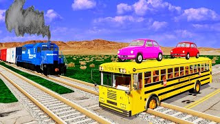 TRANSPORTING PIXAR CARS & FRUITS WITH COLORED & JOHN DEERE vs CLAAS vs TRACTORS - BeamNG.drive #962