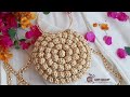 كروشيه شنطة دائرية بغرزة الفيشارة _ how to make a round bag with popcorn stitch