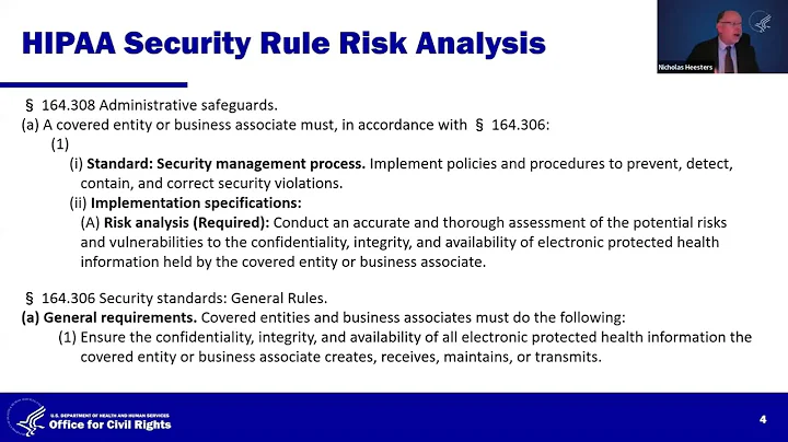 OCR Webinar: The HIPAA Security Rule Risk Analysis Requirement