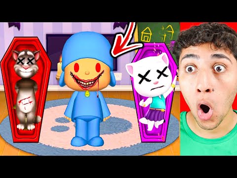 *TALKİNG POCOYO TOM VE ANGELA'YA SALDIRDI* TOM VE ANGELA' YA NE OLDU ?! 😱 🔪(My Talking Tom Friends)