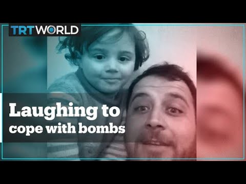 Syrian man and daughter play unusual game to cope with bombings