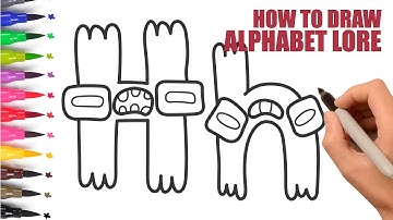 How To Draw Alphabet Lore Step by Step - Big And Small Alphabet Lore H - Easy Drawing For Kids