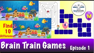 Brain Train Games |Spot 10 Differences | Puzzles | Crossword | WordSearch | Find Path screenshot 1