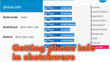How to get phone information in sketchware || sketchware getting phone info