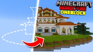 I Built a MANSION in Minecraft One Block Hardcore! (#6)