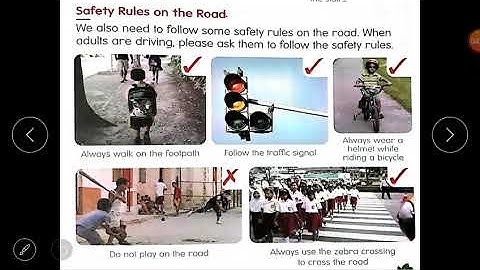 Class 1(E.V.S)- Lesson 3(Safety Rules on the Road) of block 10(Safety Rules).