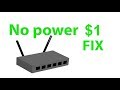 Modem router won't start, no power, no internet