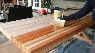 How to build a butcher block table out of 2x4