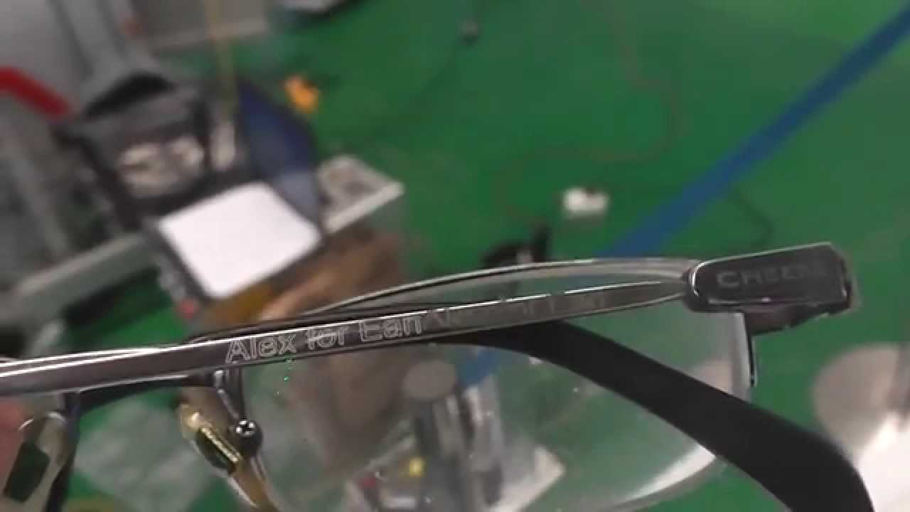 eyeglass frames marking, fiber laser marking machine - YouTube