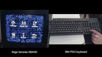 Sega XBAND PS/2 AT keyboard adapter demonstration