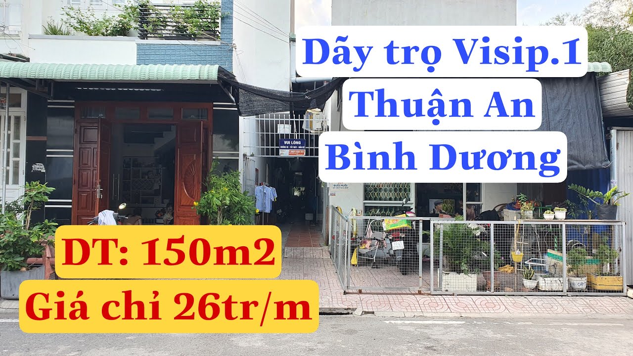 Bán dãy trọ KDC Vsip1 Tp Thuận An - Bình Dương thu nhập 12tr/tháng, DT 150m2