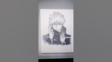 Drawing Satoru Gojo in time lapse 🕝🖊️🎥🔥 #anime #drawing #shorts #gojo #jujutsukaisen