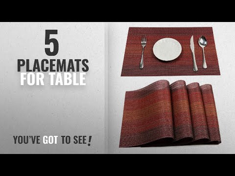 Best Placemats For Table [2018]: PAUWER Placemats Set of 4 Heat Insulation Stain Resistant Placemat