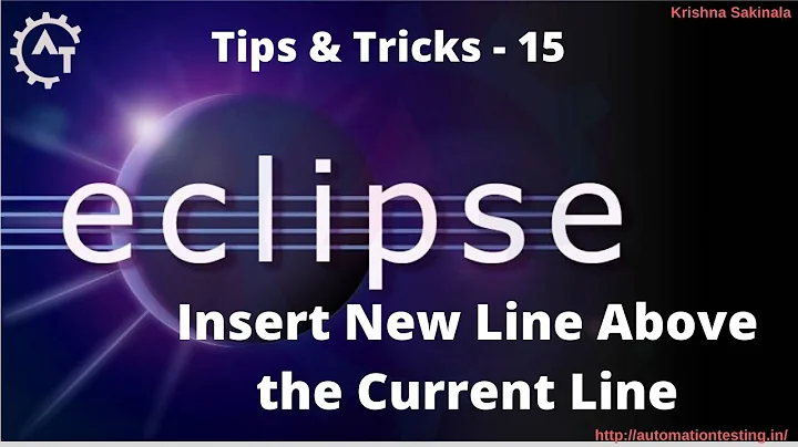 15. Insert a New Line Above the Current Line in Eclipse | Eclipse Shortcuts | Eclipse Tutorial