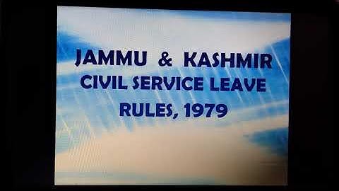 JK Leave Rules Part-1