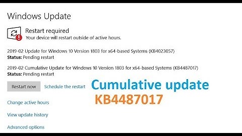 Cumulative Update for Windows 10 version 1803 for x64 based systems KB4487017