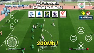RILIS ! eFootball PES 2024 PPSSPP Lite 200MB Liga Indonesia & Liga Eropa Terbaru di Android
