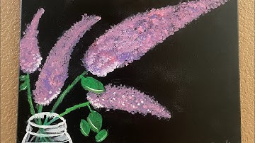 EASY Lilac Acrylic Painting Techniques | How to Paint Lilac Using Q Tips