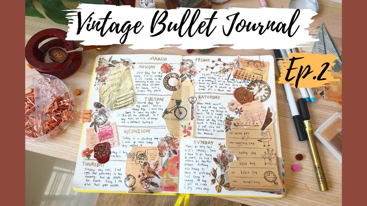 Vintage Bullet Journal Ep.2 มาทำบันทึกสไตล์วินเทจกัน