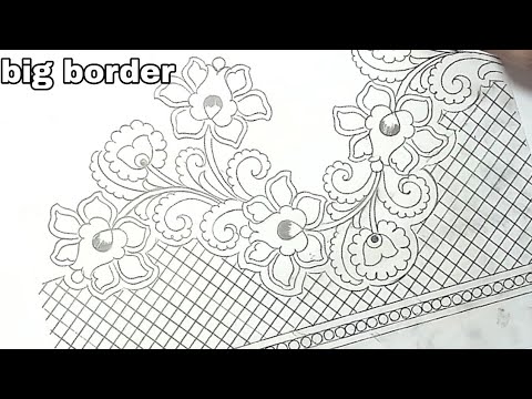 Beautiful border c pallu skt saree embroidery design