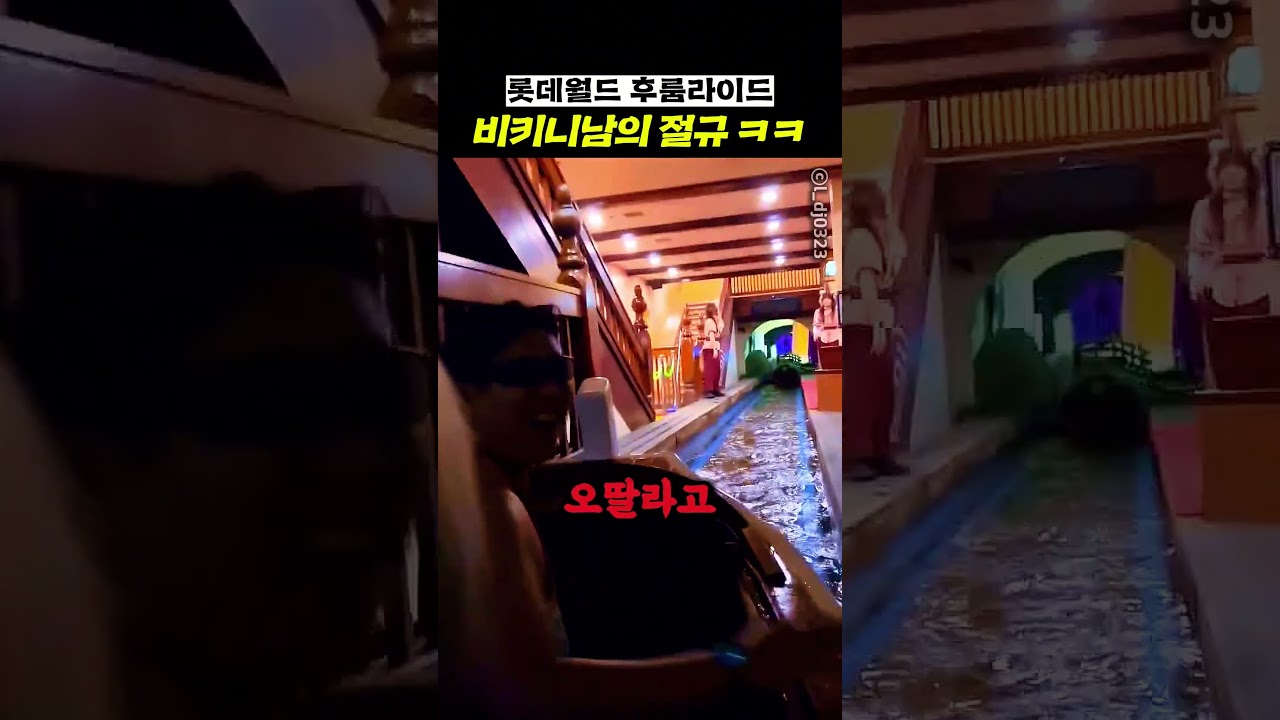롯데월드 후룸라이드 비키니남의 절규 ㅋㅋ